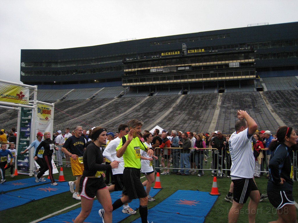 BHGH 2009 0416.jpg - The Big House Big Heat 5 and 10 K race. October 4, 2009 run in Ann Arbor Michigan finishes on the 50 yard line of the University of Michigan stadium.